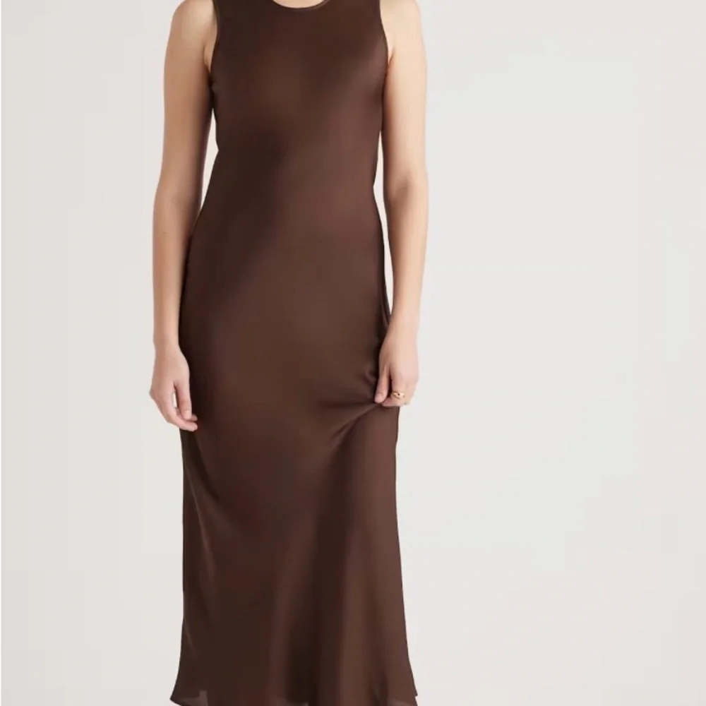 Quince Chocolate Brown Midi Dress - Picture 1 of 5